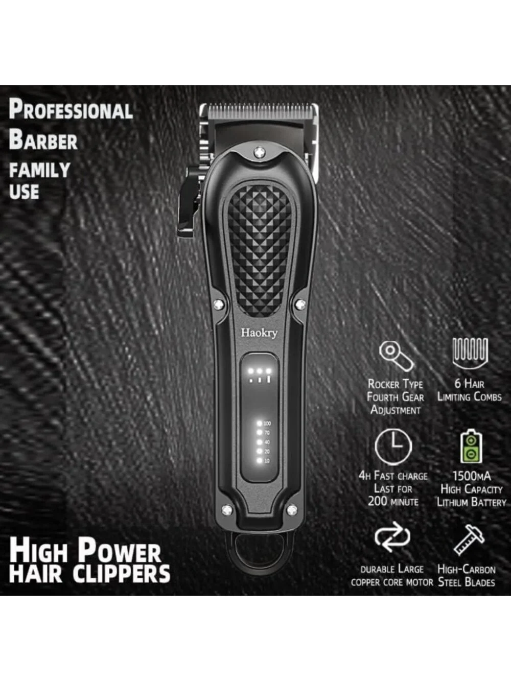 Men's Hair Clippers & Grooming Kit - Professional Hair Cutting Tools for Barbers